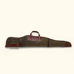 Buffalo Jackson Trading Co. Dakota Waxed Canvas Rifle Case | Green W/ Dark Briar Leather New