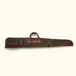 Buffalo Jackson Trading Co. Dakota Waxed Canvas Shotgun Case | Green W/ Dark Briar Leather