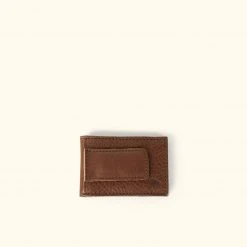 Buffalo Jackson Trading Co. Dakota Leather Magnetic Money Clip Bifold Wallet | Chestnut Brown