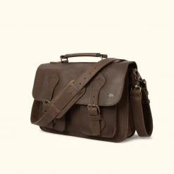 Buffalo Jackson Trading Co. Denver Leather Briefcase | Dark Briar