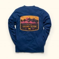 Buffalo Jackson Trading Co. Apparel Grand Teton National Park L/S Tee | Royal Blue