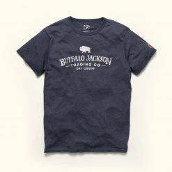 Buffalo Jackson Trading Co. Apparel Graphic Logo Tee | Heather Navy
