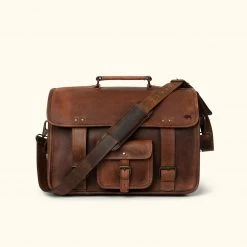 Buffalo Jackson Trading Co. Roosevelt Buffalo Leather Briefcase Bag | Dark Oak Best Sellers
