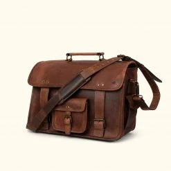 Buffalo Jackson Trading Co. Roosevelt Buffalo Leather Briefcase Bag | Dark Oak Best Sellers