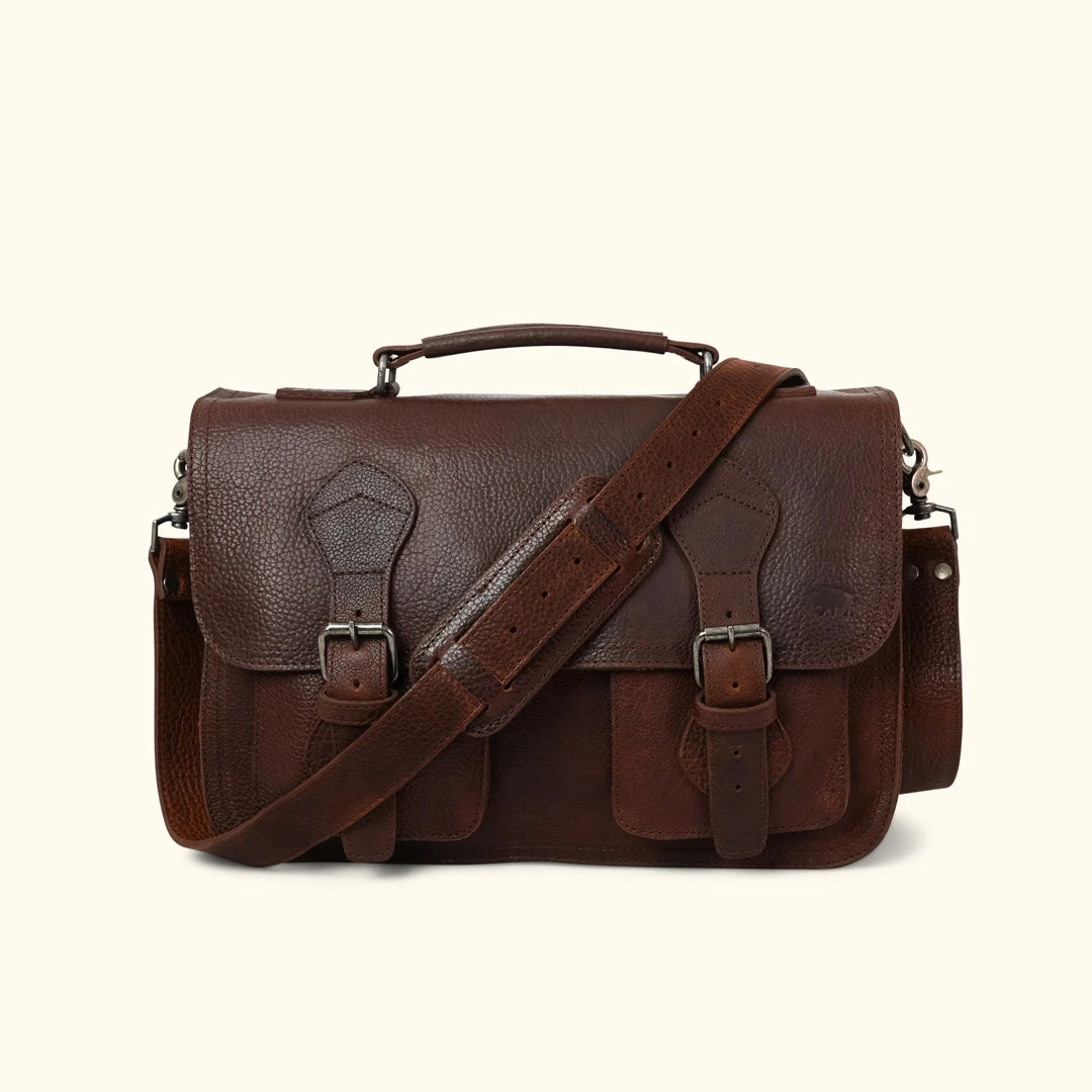 Buffalo Jackson Trading Co. Leather Briefcases Ryder Reserve Bison Leather Briefcase | Brown 3 Buffalo Jackson Trading Co. Leather Briefcases Ryder Reserve Bison Leather Briefcase | Brown