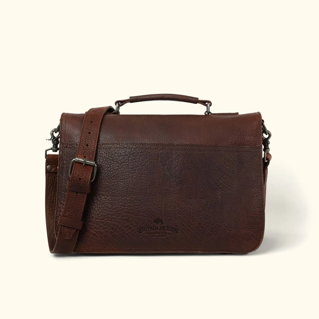 Buffalo Jackson Trading Co. Leather Briefcases Ryder Reserve Bison Leather Briefcase | Brown 7 Buffalo Jackson Trading Co. Leather Briefcases Ryder Reserve Bison Leather Briefcase | Brown