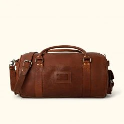 Buffalo Jackson Trading Co. Leather Duffle Bags Ryder Reserve Bison Leather Travel Duffle Bag | Brown