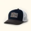 Buffalo Jackson Trading Co. Accessories Trucker Leather Gray Patch Hat | Navy And Gray 2 Buffalo Jackson Trading Co. Accessories Trucker Leather Gray Patch Hat | Navy And Gray