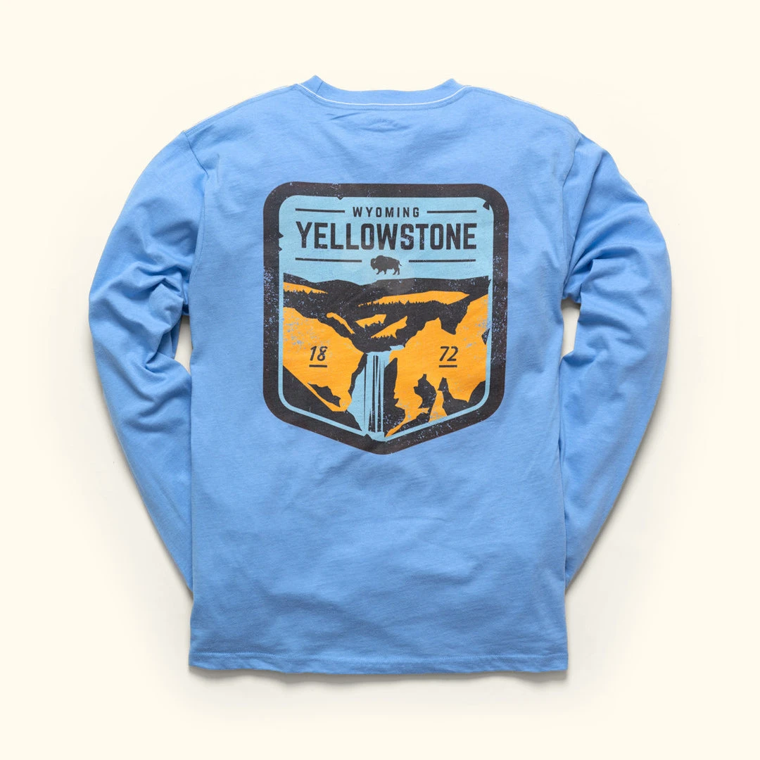 Buffalo Jackson Trading Co. Yellowstone National Park L/S Tee | Powder Blue 3 Buffalo Jackson Trading Co. Yellowstone National Park L/S Tee | Powder Blue