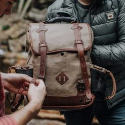 Buffalo Jackson Trading Co. Leather Backpacks Dakota Waxed Canvas Commuter Backpack | Field Khaki W/ Chestnut Brown Leather 19 Buffalo Jackson Trading Co. Leather Backpacks Dakota Waxed Canvas Commuter Backpack | Field Khaki W/ Chestnut Brown Leather