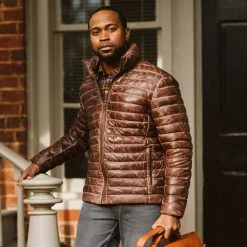 Buffalo Jackson Trading Co. Leather Jackets Bridger Leather Down Jacket | Dark Brown 26 Buffalo Jackson Trading Co. Leather Jackets Bridger Leather Down Jacket | Dark Brown