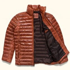 Buffalo Jackson Trading Co. Bridger Leather Down Jacket | Light Brown