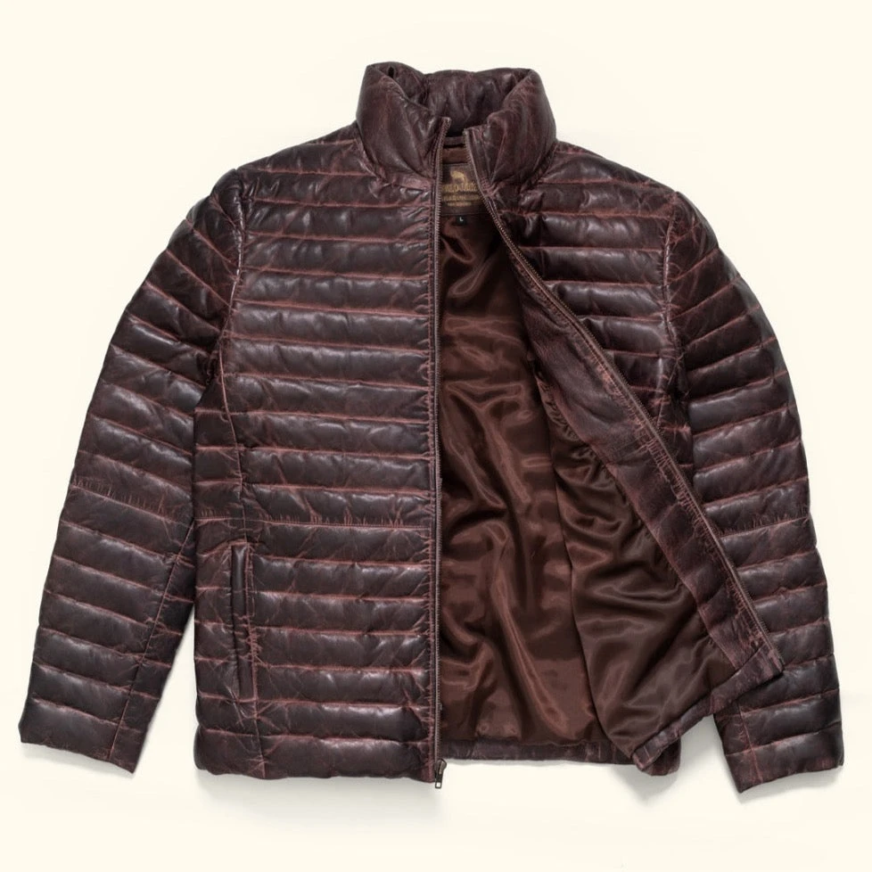 Buffalo Jackson Trading Co. Leather Jackets Bridger Leather Down Jacket | Dark Brown 7 Buffalo Jackson Trading Co. Leather Jackets Bridger Leather Down Jacket | Dark Brown