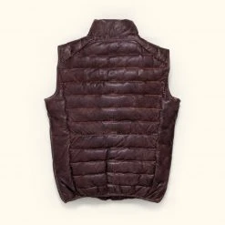 Buffalo Jackson Trading Co. Leather Jackets Bridger Leather Down Vest | Dark Brown