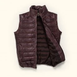 Buffalo Jackson Trading Co. Leather Jackets Bridger Leather Down Vest | Dark Brown
