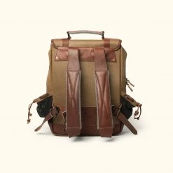 Buffalo Jackson Trading Co. Leather Backpacks Dakota Waxed Canvas Commuter Backpack | Field Khaki W/ Chestnut Brown Leather 14 Buffalo Jackson Trading Co. Leather Backpacks Dakota Waxed Canvas Commuter Backpack | Field Khaki W/ Chestnut Brown Leather