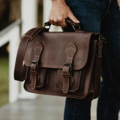 Buffalo Jackson Trading Co. Outlet Denver Leather Briefcase | Limited Edition - Dark Briar W/ Orange Stitching 16 Buffalo Jackson Trading Co. Outlet Denver Leather Briefcase | Limited Edition - Dark Briar W/ Orange Stitching