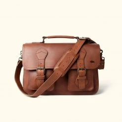 Buffalo Jackson Trading Co. Denver Leather Briefcase | Autumn Brown Leather Briefcases