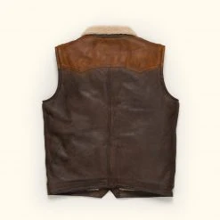 Buffalo Jackson Trading Co. Leather Jackets Jackson Leather Sherpa Vest | Tan & Brown