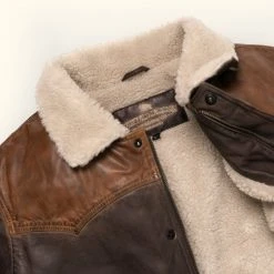 Buffalo Jackson Trading Co. Leather Jackets Jackson Leather Sherpa Vest | Tan & Brown