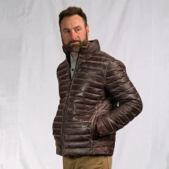 Buffalo Jackson Trading Co. Leather Jackets Bridger Leather Down Jacket | Dark Brown 24 Buffalo Jackson Trading Co. Leather Jackets Bridger Leather Down Jacket | Dark Brown