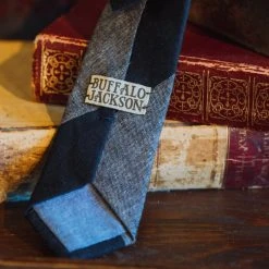 Buffalo Jackson Trading Co. Heathered Stripe Cotton Necktie | Charcoal 7 Buffalo Jackson Trading Co. Heathered Stripe Cotton Necktie | Charcoal
