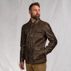 Buffalo Jackson Trading Co. Sheridan Leather Barn Jacket | Vintage Brown