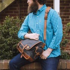 Buffalo Jackson Trading Co. Dakota Waxed Canvas Messenger Bag | Navy Charcoal W/ Saddle Tan Leather Leather Messenger Bags 13 Buffalo Jackson Trading Co. Dakota Waxed Canvas Messenger Bag | Navy Charcoal W/ Saddle Tan Leather Leather Messenger Bags