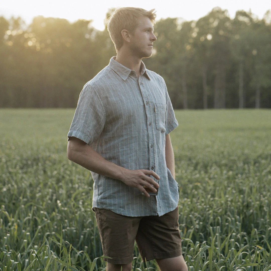 Buffalo Jackson Trading Co. Apparel Miller Striped Short Sleeve Shirt | Grey 7 Buffalo Jackson Trading Co. Apparel Miller Striped Short Sleeve Shirt | Grey
