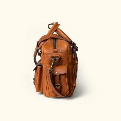 Buffalo Jackson Trading Co. Roosevelt Buffalo Leather Pilot Bag | Amber Brown