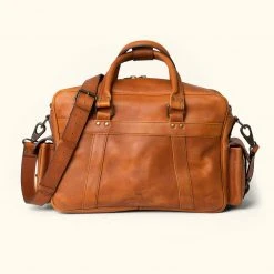Buffalo Jackson Trading Co. Roosevelt Buffalo Leather Pilot Bag | Amber Brown