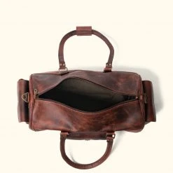 Buffalo Jackson Trading Co. Roosevelt Buffalo Leather Duffle Bag | Dark Oak