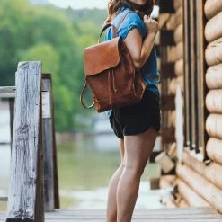 Buffalo Jackson Trading Co. Madison Leather Backpack | Saddle Tan Leather Backpacks