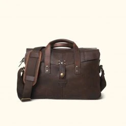 Buffalo Jackson Trading Co. Walker Leather Briefcase Bag | Vintage Oak Leather Briefcases