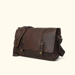 Buffalo Jackson Trading Co. Walker Leather Messenger Bag | Vintage Oak Leather Messenger Bags