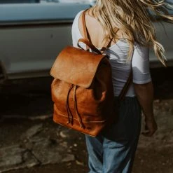 Buffalo Jackson Trading Co. Madison Leather Backpack | Saddle Tan Leather Backpacks